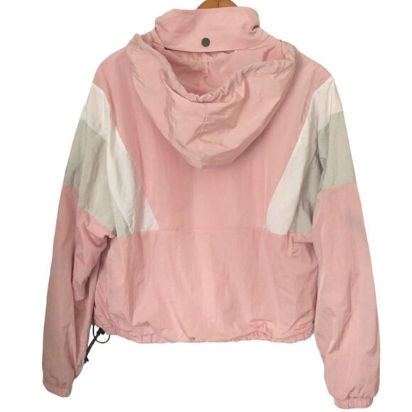 Y2K PINK Victorias Secret Jacket Sz XS Windbreaker Pastel Pink Oversized Zip Up - Picture 1 of 16